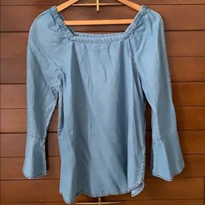 Chambray bell sleeve top